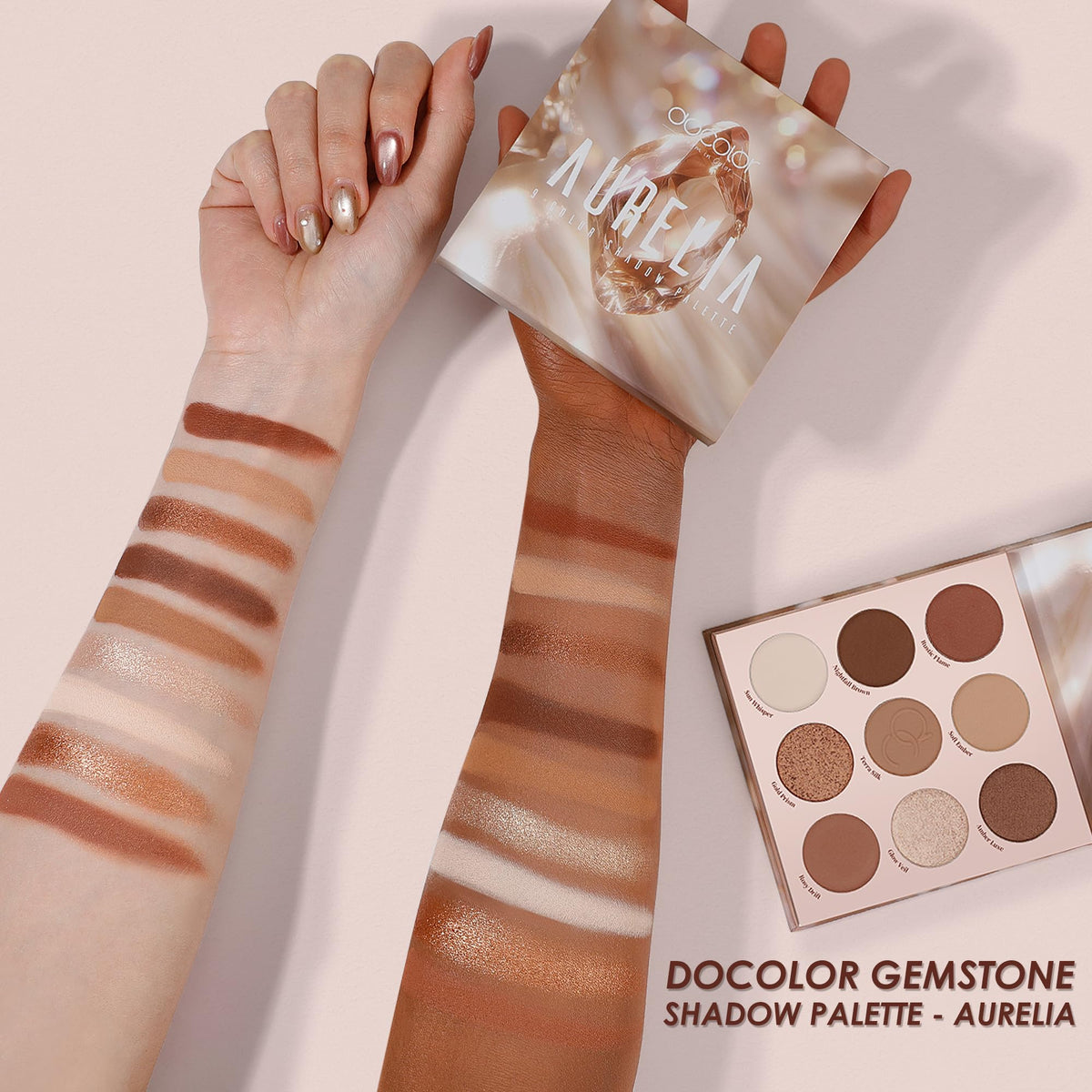 9 Colors Brown & Copper Eyeshadow Palette with Matte & Shimmer Finishes C32093