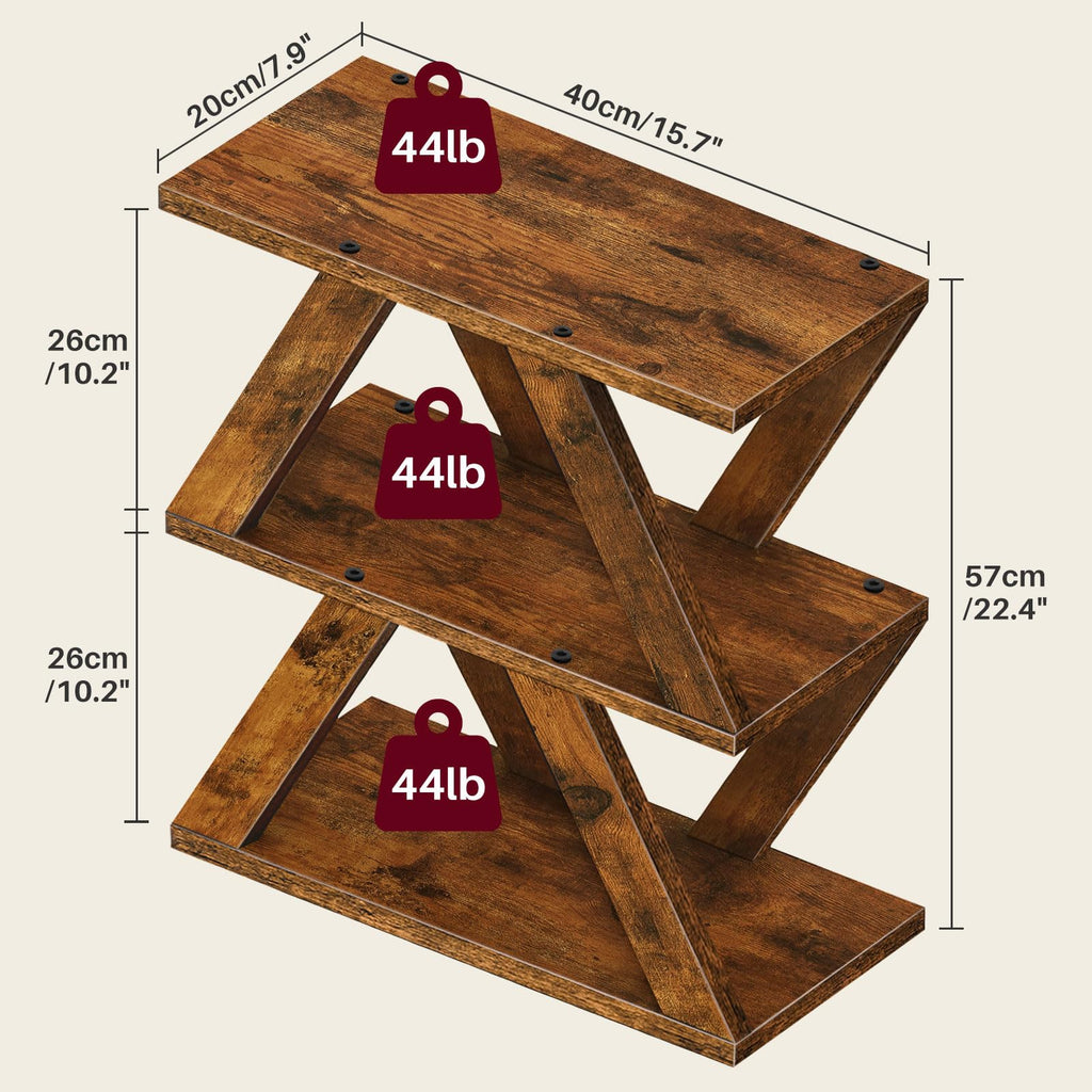 3 Tier Side Table with Storage Shelves Y391