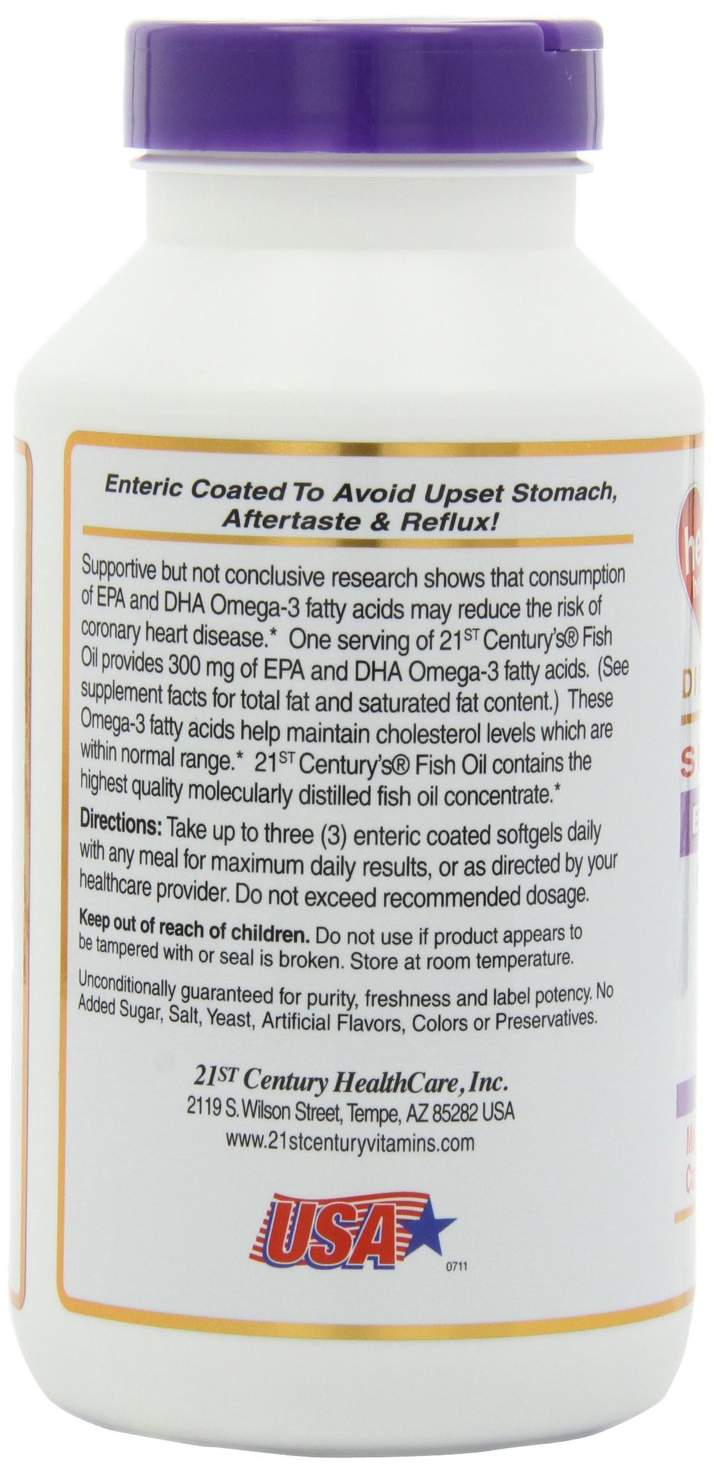 Fish Oil 1000 mg Enteric Coated Softgels 180-Count Pack of 2 U5848