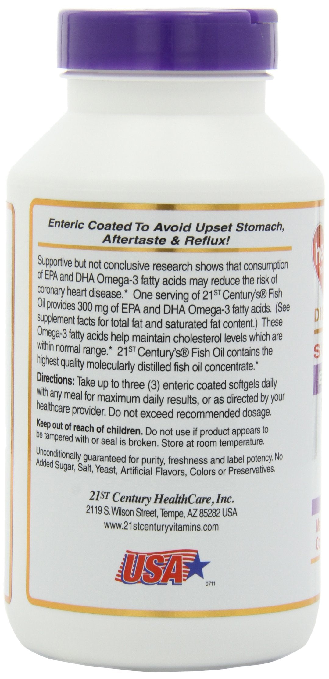 Fish Oil 1000 mg Enteric Coated Softgels 180-Count Pack of 2 U5848