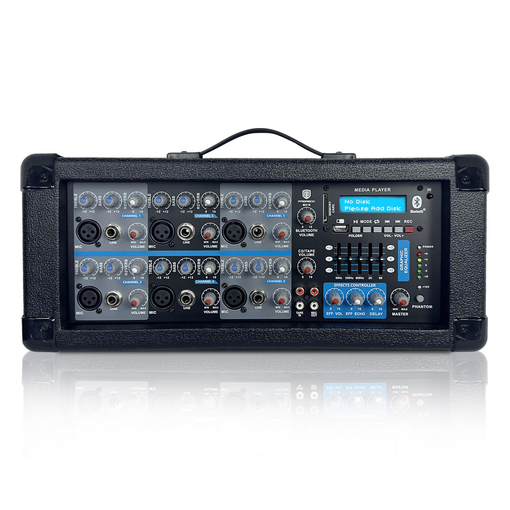 2500W Bluetooth PA Speaker System with Powered Mixer and Passive Speakers X9998
