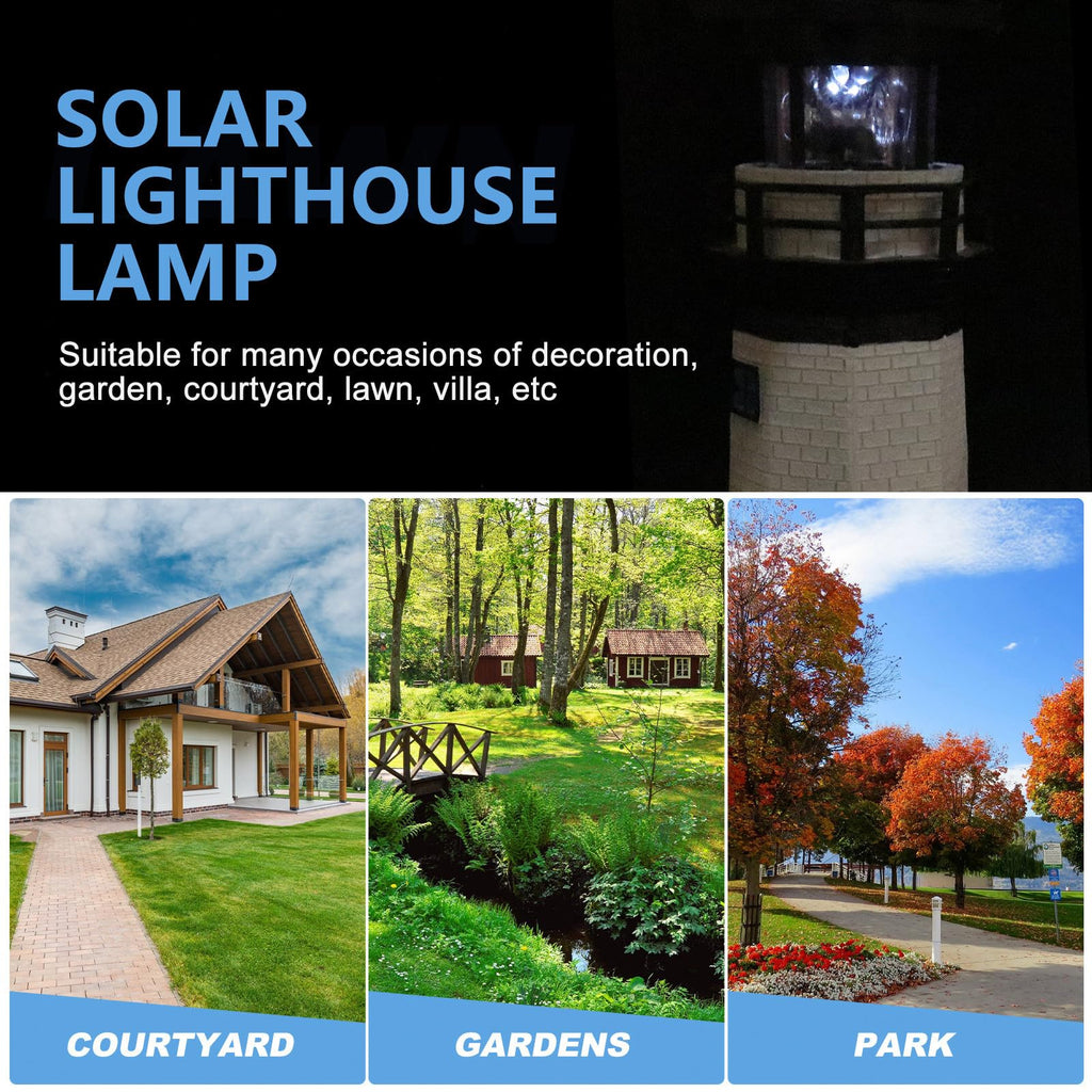 Solar Powered Resin Lighthouse Garden Decor V2147