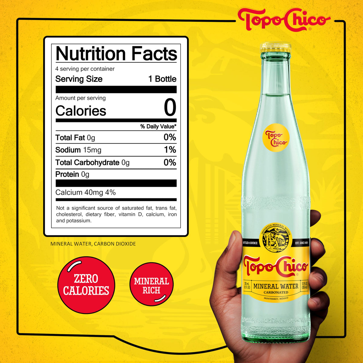 Sparkling Mineral Water 12 Fl Oz Pack of 4 Glass F680
