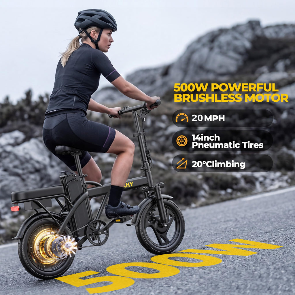 Electric Bike for Adults 750W Peak Motor 20 MPH Folding Ebike 14" Z416