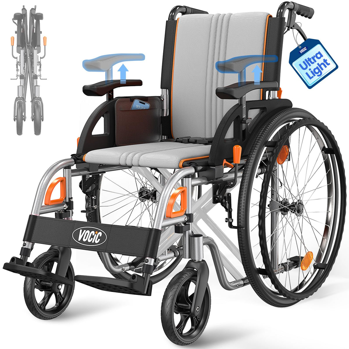 Ultra Lightweight Foldable Wheelchairs 23lb Frame C31999