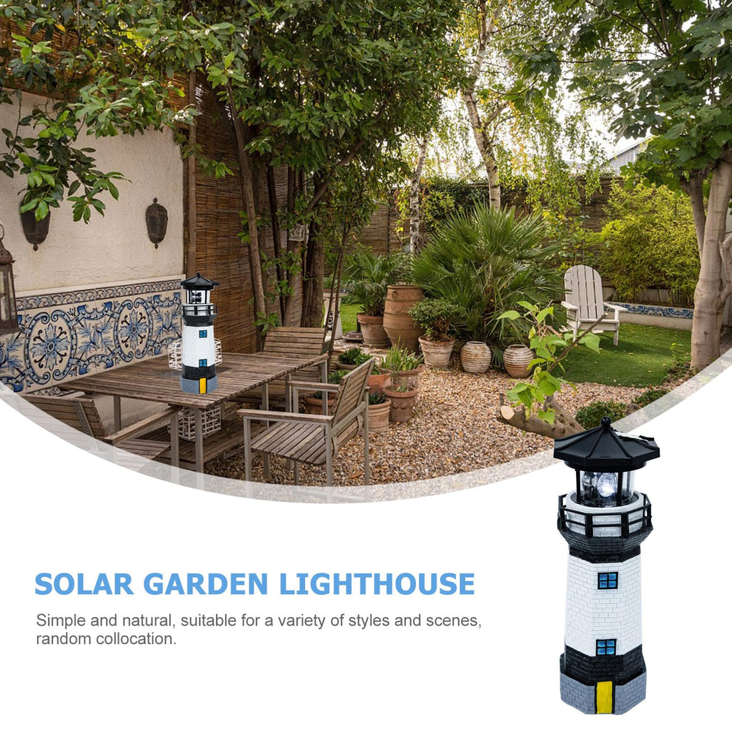 Solar Powered Resin Lighthouse Garden Decor V2147