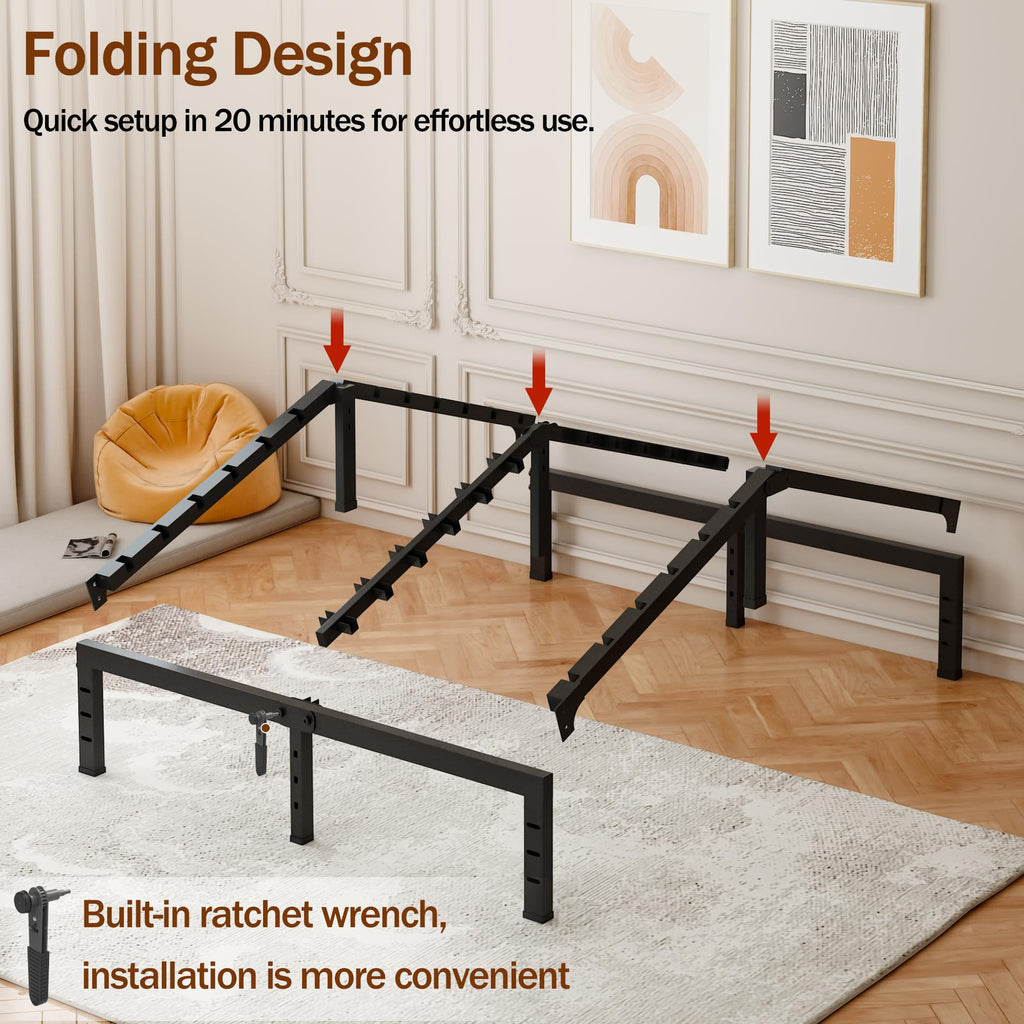 16 Inch Heavy Duty Metal Platform Bed Frame Full Size P136