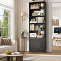82" Tall Black Bookcase with Doors Z878451
