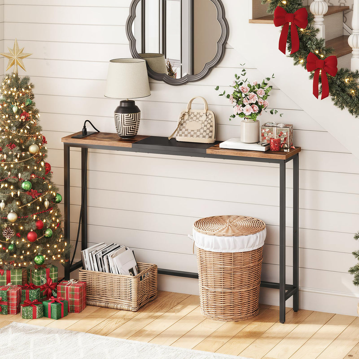 Narrow Console Table with Power Outlets W456078