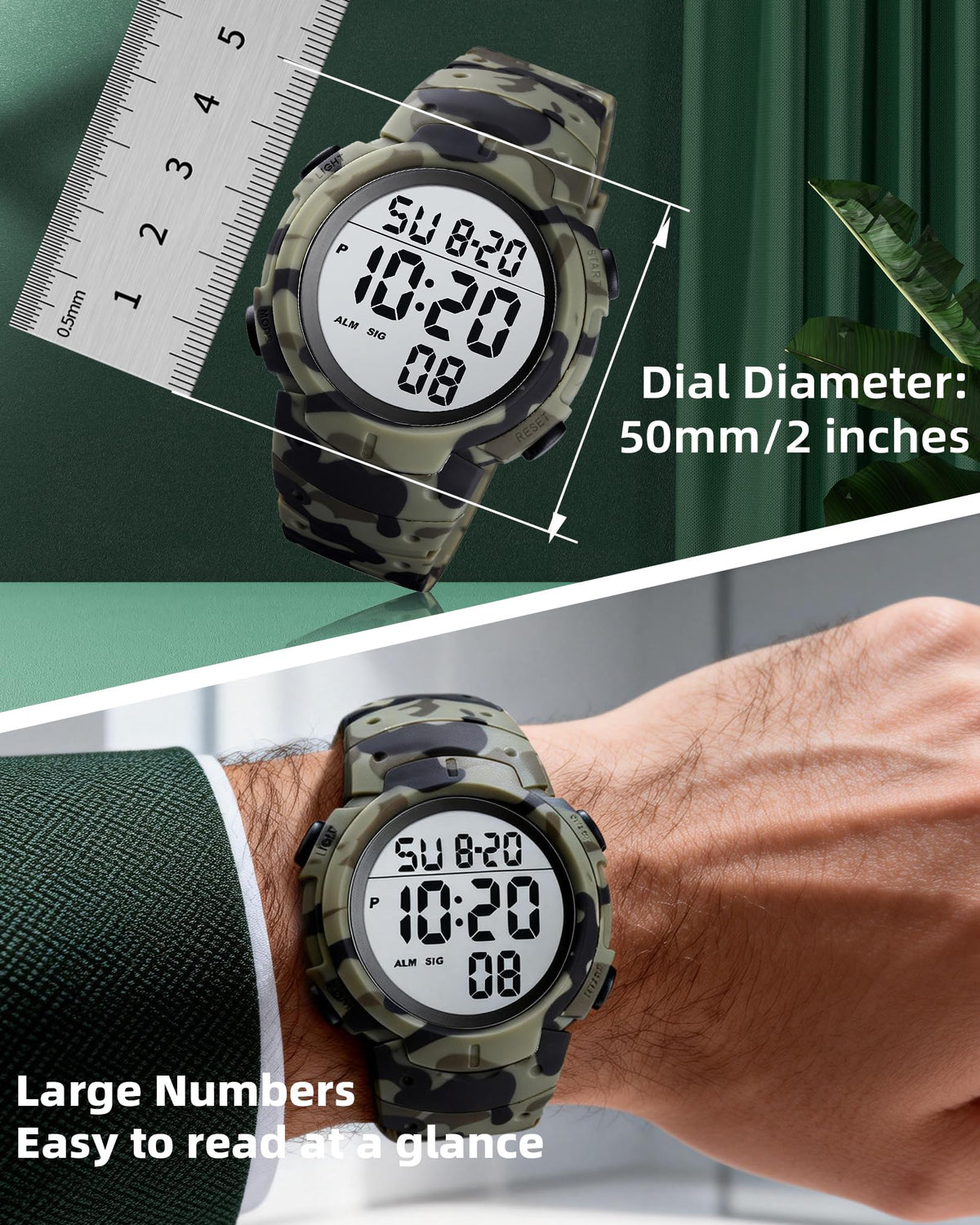 Digital Watch Mens Waterproof Sport Wristwatch Q2499