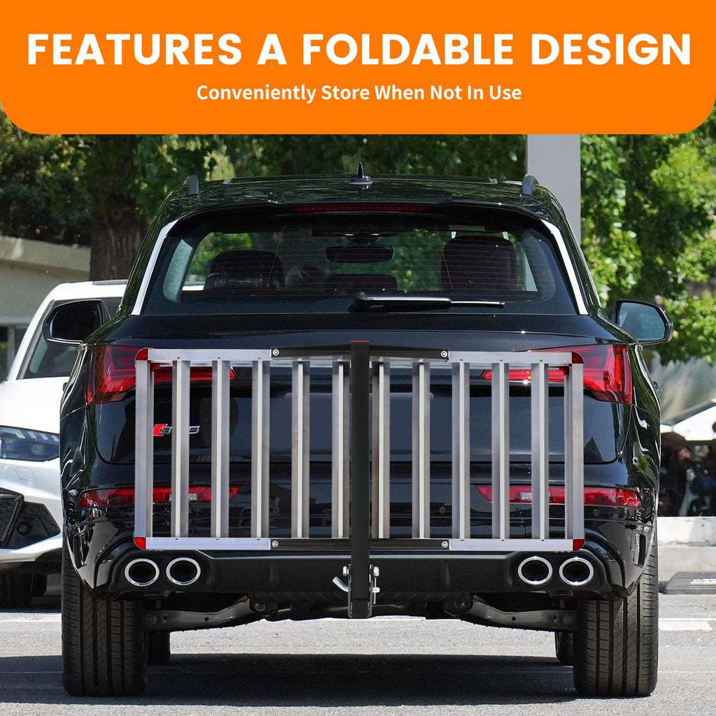 500-lb Capacity 50 inch x 22 inch Folding Aluminum Hitch Mount Cargo Carrier Basket Q44423