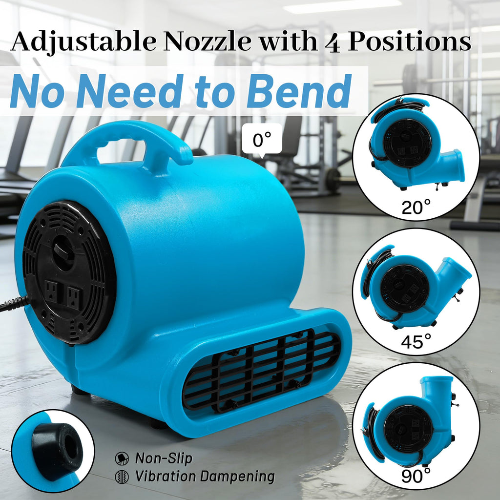 Light Blue 2500 CFM 3-Speed Floor Dryer V55762