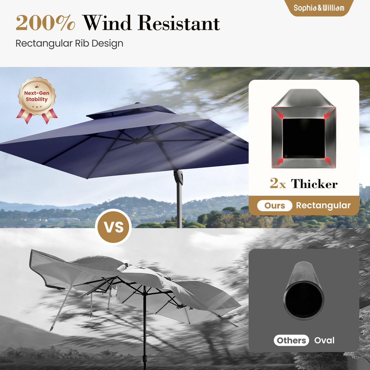 12ft Cantilever Patio Umbrella with Base X4210