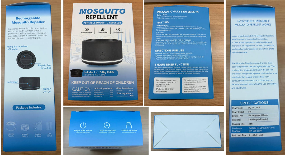 Rechargeable Mosquito Repeller with Refills H704433