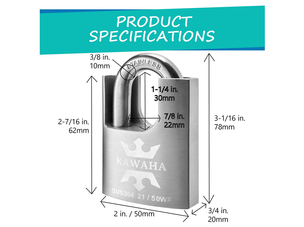 Stainless Steel Shrouded Padlock 4 Pack L541