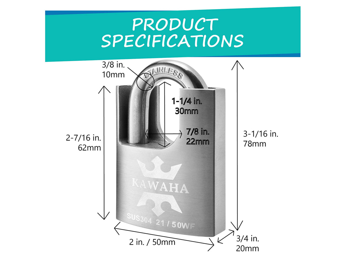 Stainless Steel Shrouded Padlock 4 Pack L541