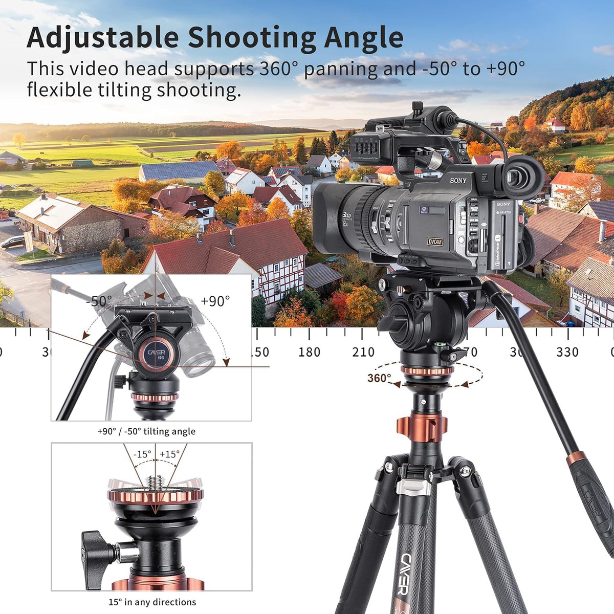 Carbon Fiber 4-Section Tripod D26736