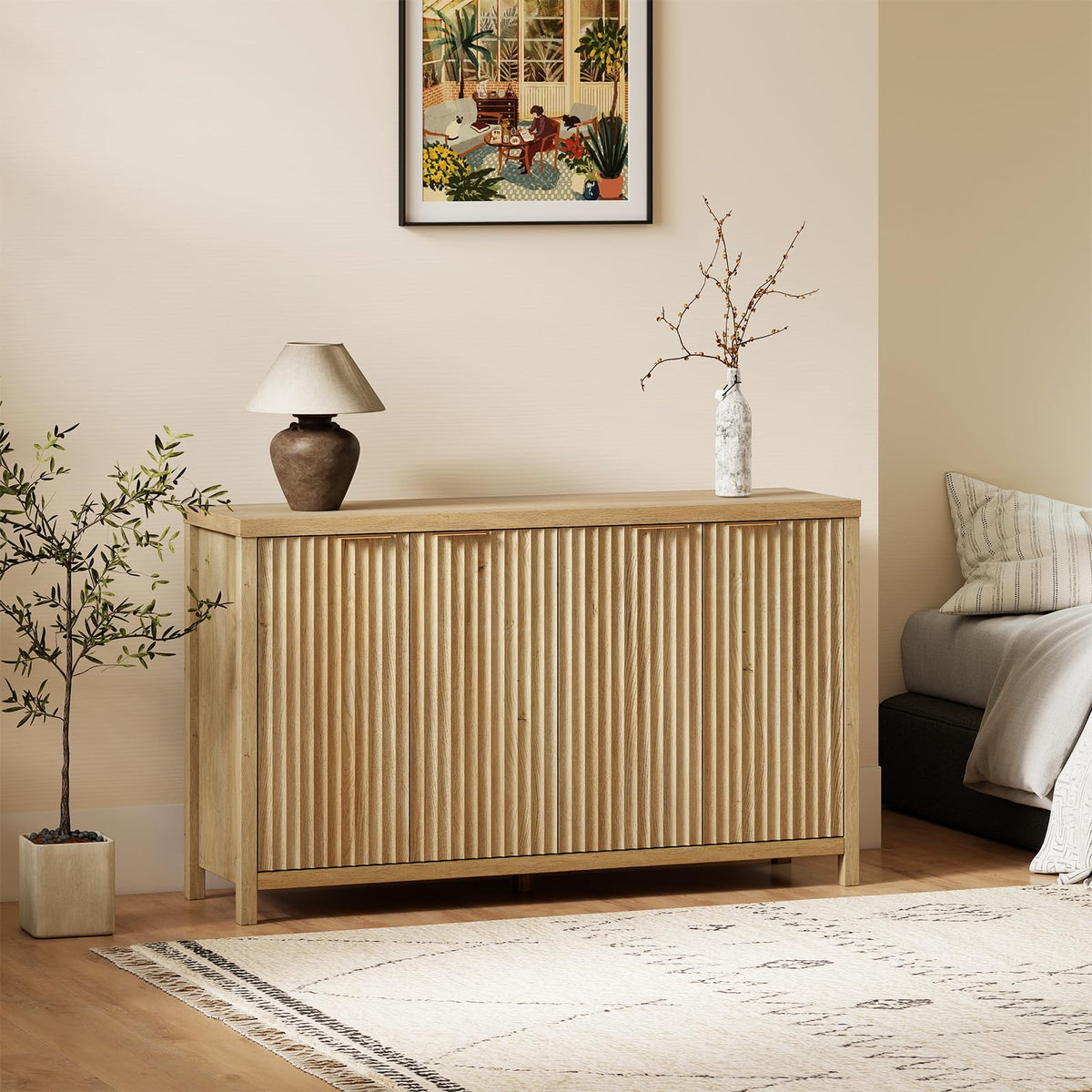 56" Golden Oak Buffet Cabinet G622085