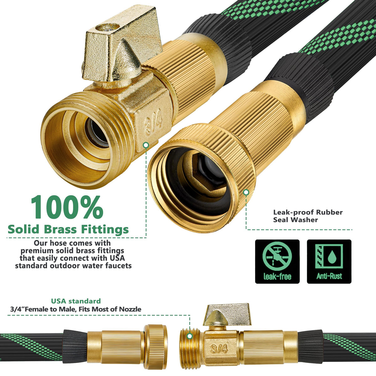 100FT Garden Hose with 10-Pattern Nozzle U439899