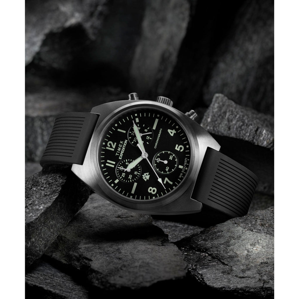 Men's Chronograph 41mm Watch Black Dial Gunmetal Case Z4043