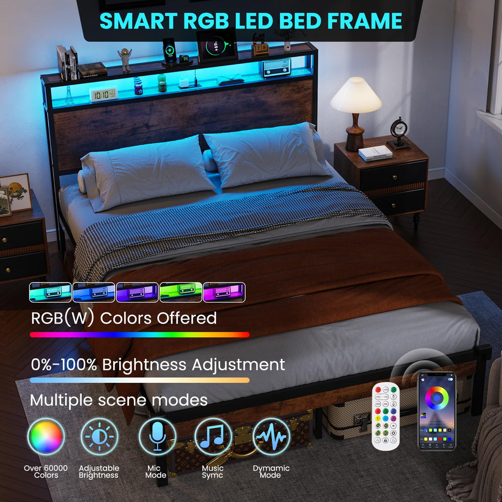 Full Size Bed Frame with Headboard X74301