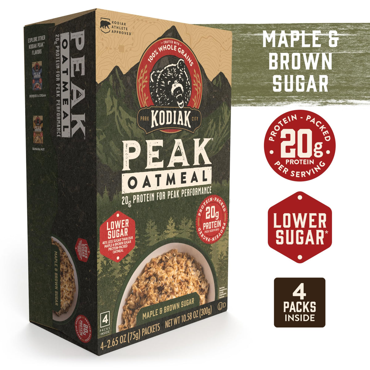 Instant Oatmeal, Maple Brown Sugar, High Protein, 6pk Y440