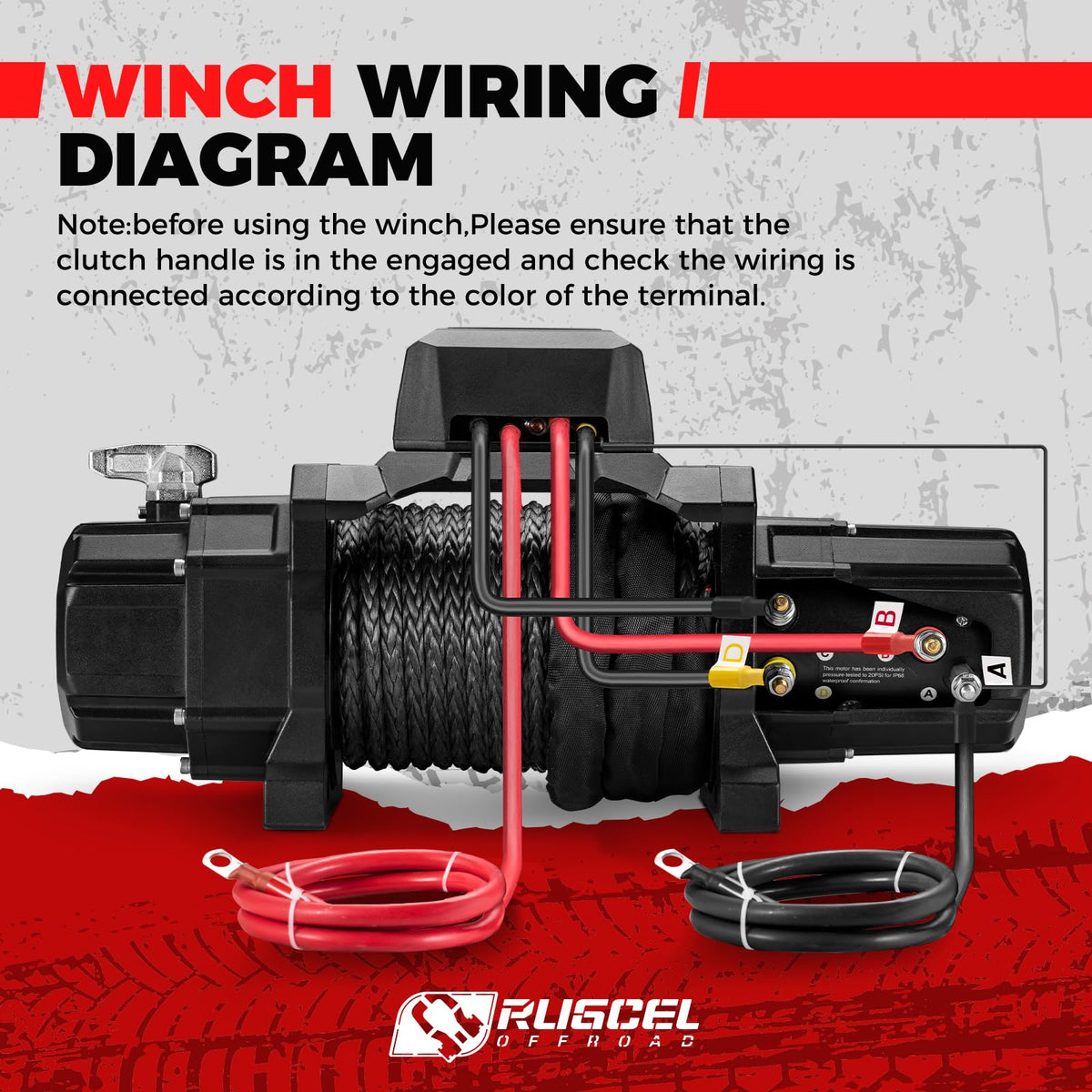 20000lb 12V Heavy Duty Waterproof Electric Synthetic Rope Winch E19405