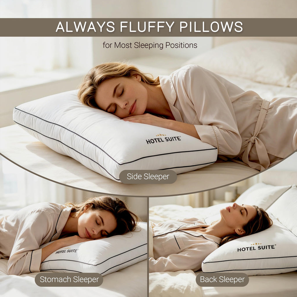 King Size Set of 2 Medium Soft Bed Pillows U411