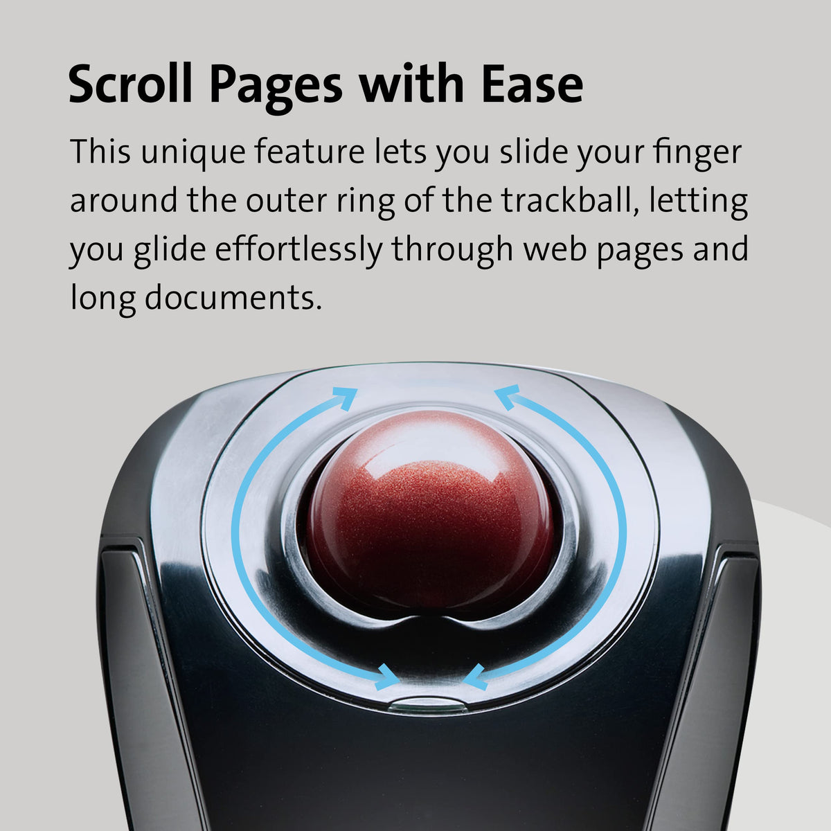 Wireless Trackball Mouse with Touch Scroll Ring S677680