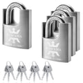 Stainless Steel Shrouded Padlock 4 Pack L541