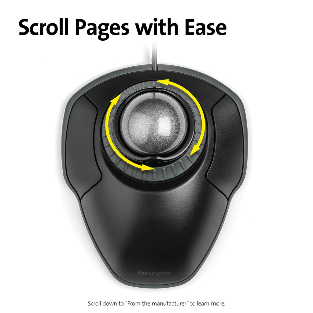 Black-Grey Trackball Mouse with Scroll Ring T629