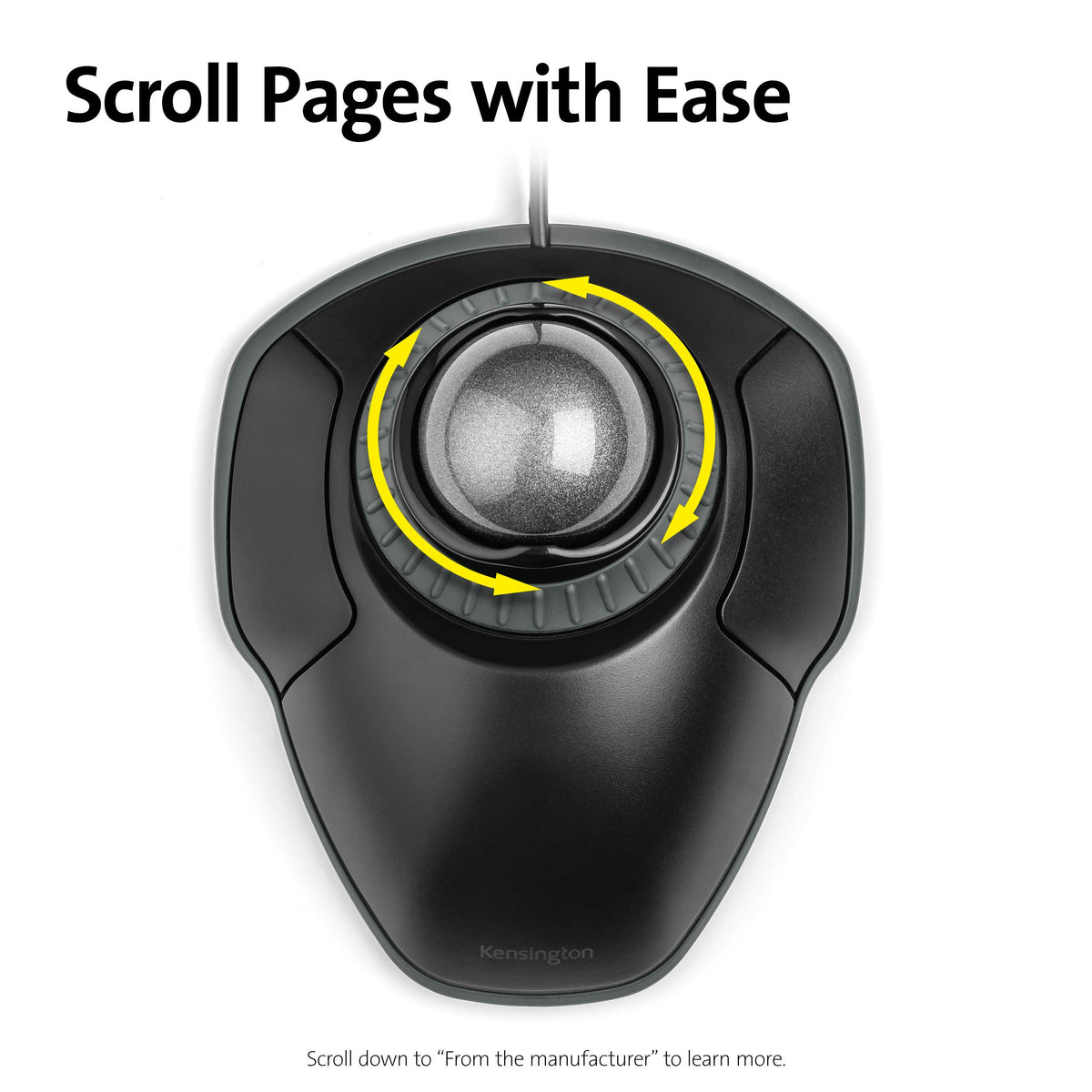 Black-Grey Trackball Mouse with Scroll Ring T629