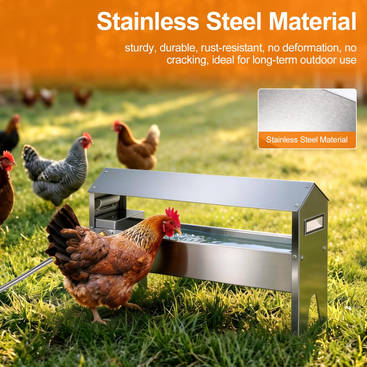 22'' Stainless Steel Automatic Chicken Waterer Q19891