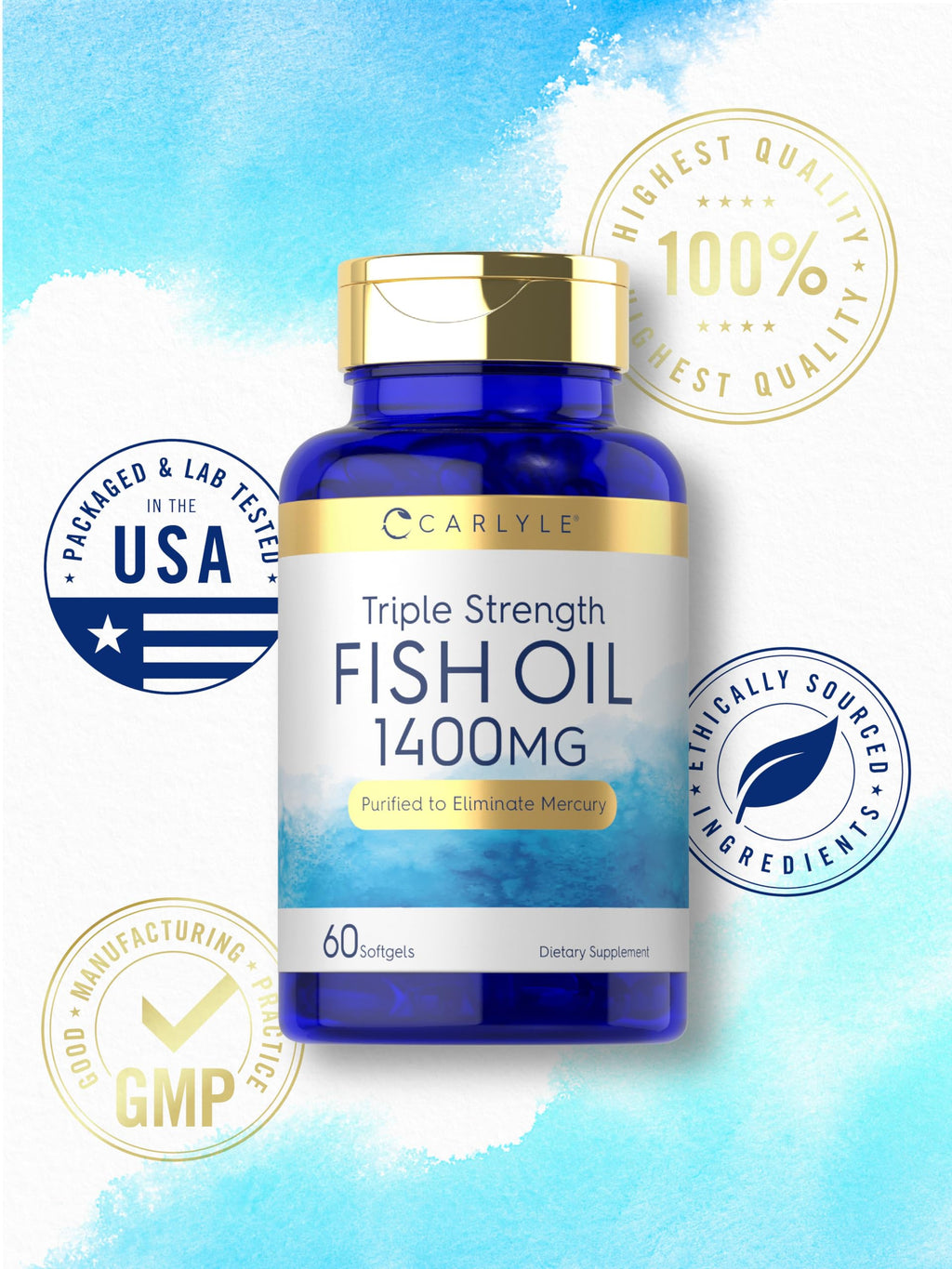 Omega 3 Fish Oil 1400 mg 60 Softgels T22944