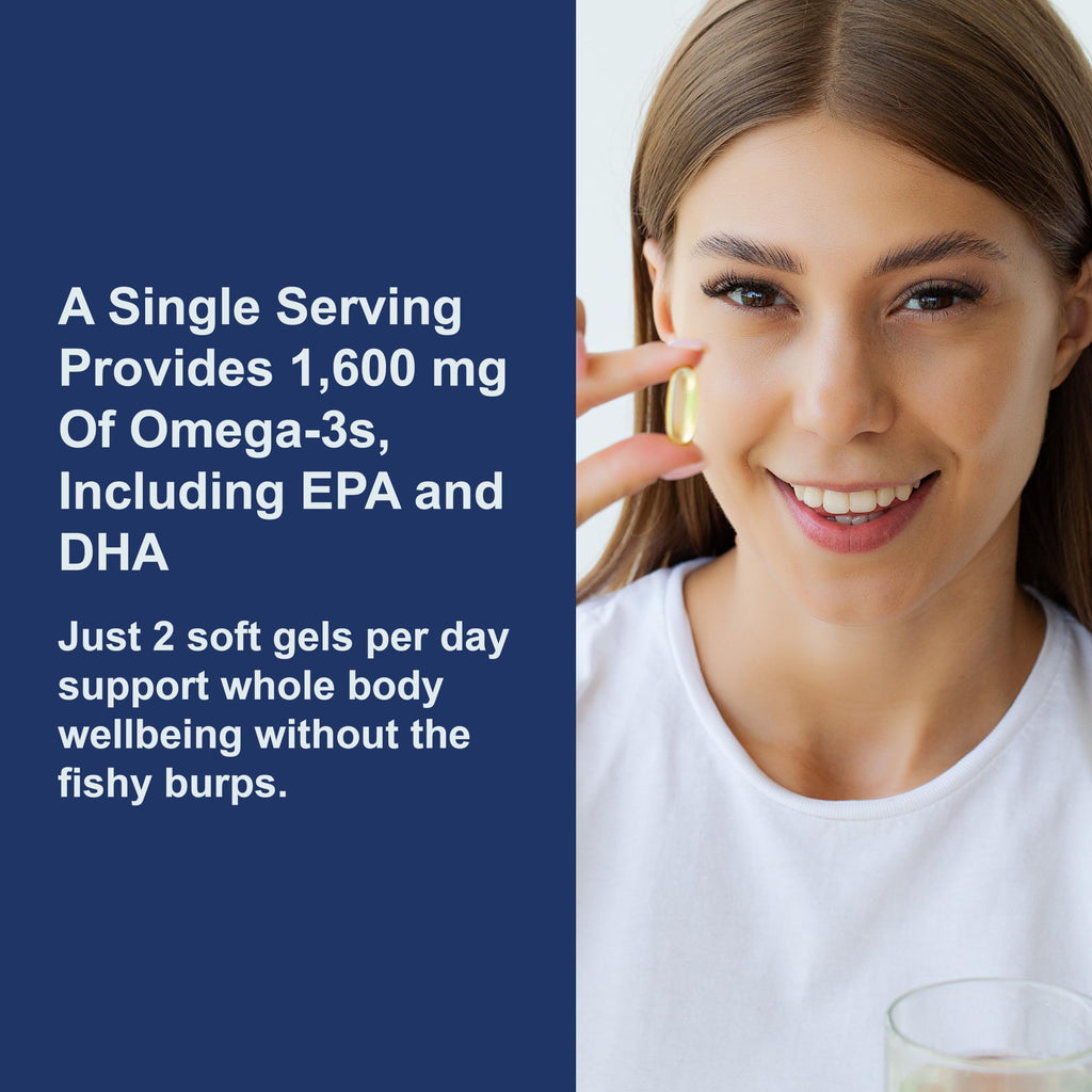 Omega-3 Fish Oil 1600 mg Lemon 90 Softgels V443