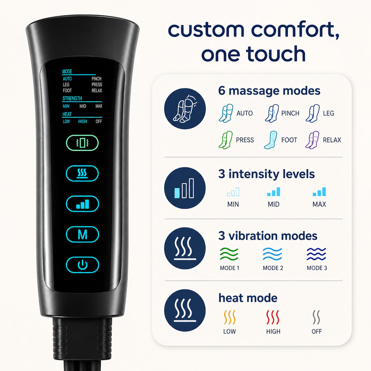 Air Compression Leg Massager with Heat and Compression G35214