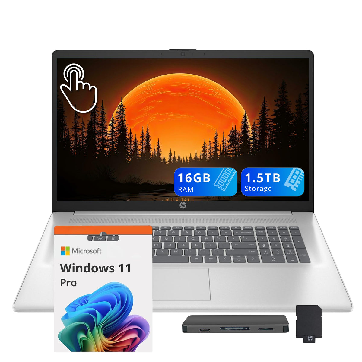 17.3" HD+ Touchscreen Laptop, AMD Ryzen 5, 16GB RAM, 1.5TB Storage, Silver X316262