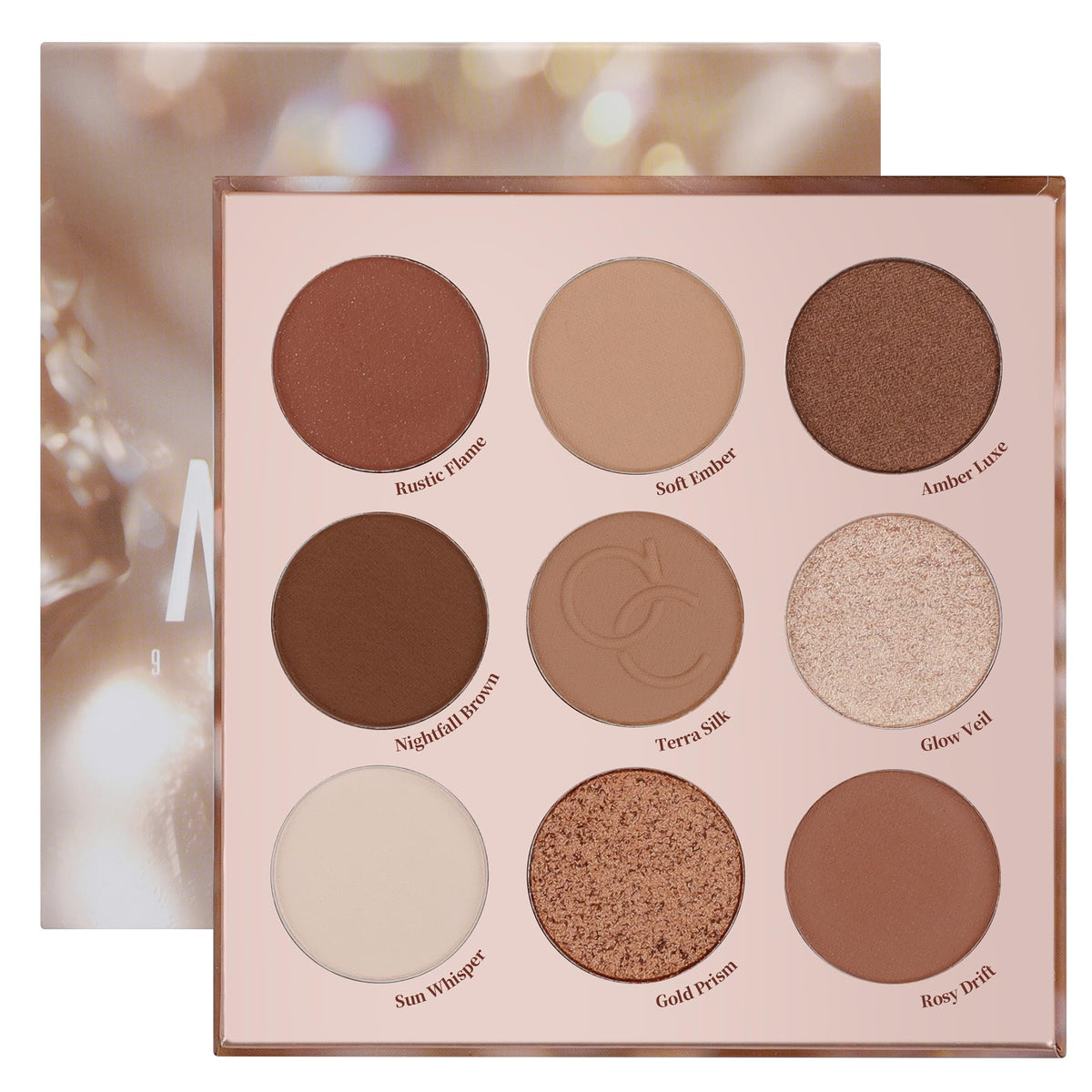 9 Colors Brown & Copper Eyeshadow Palette with Matte & Shimmer Finishes C32093