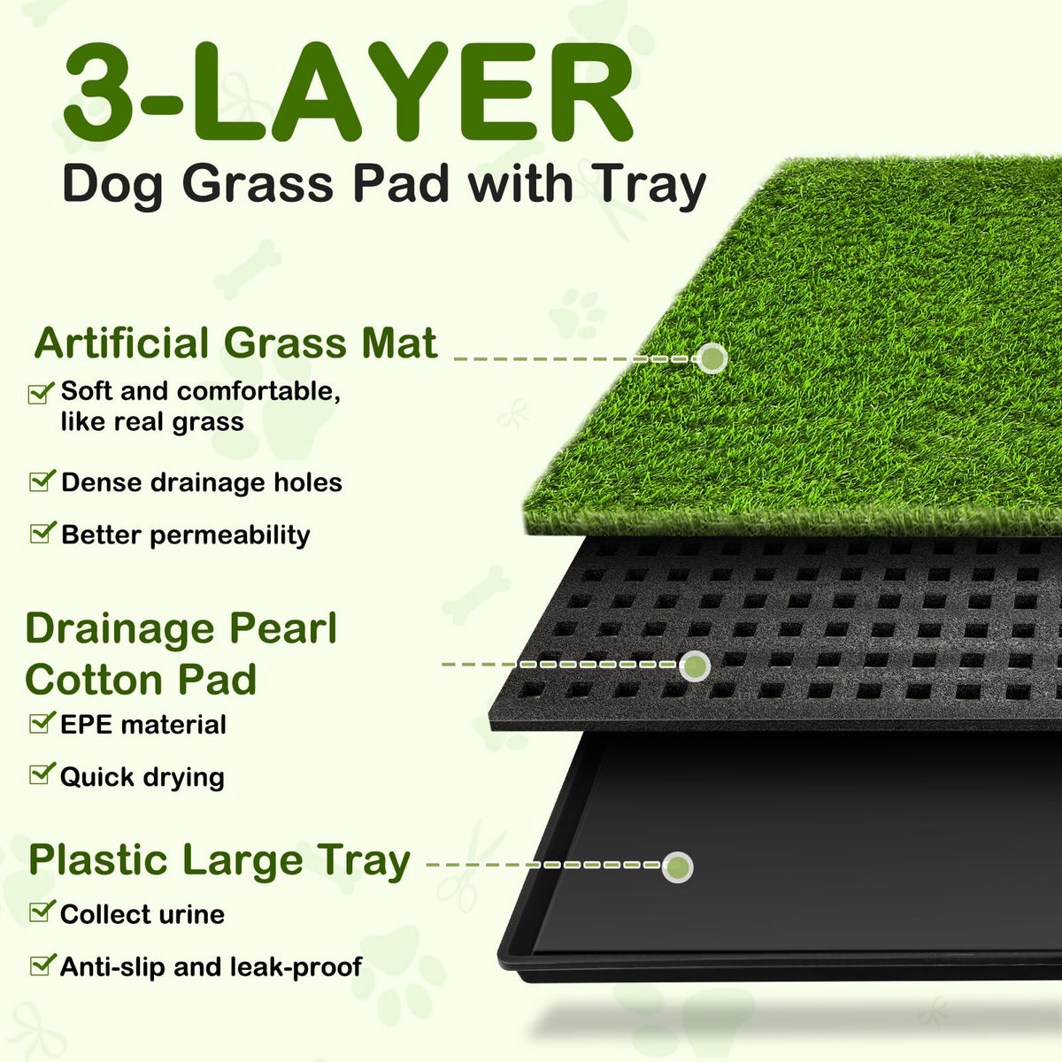 23''X17'' Artificial Turf Dog Grass Pad with Tray J804720