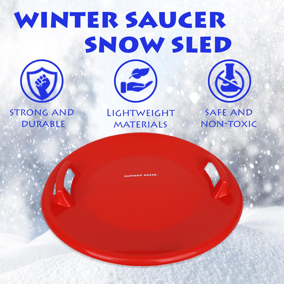 Heavy-Duty Cold Resistant Plastic Snow Sled with Handles L406
