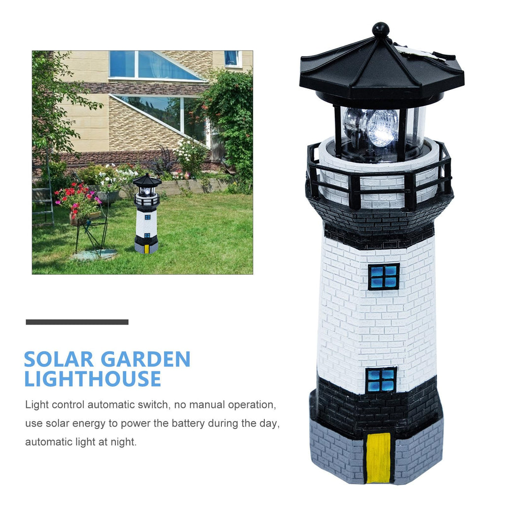 Solar Powered Resin Lighthouse Garden Decor V2147