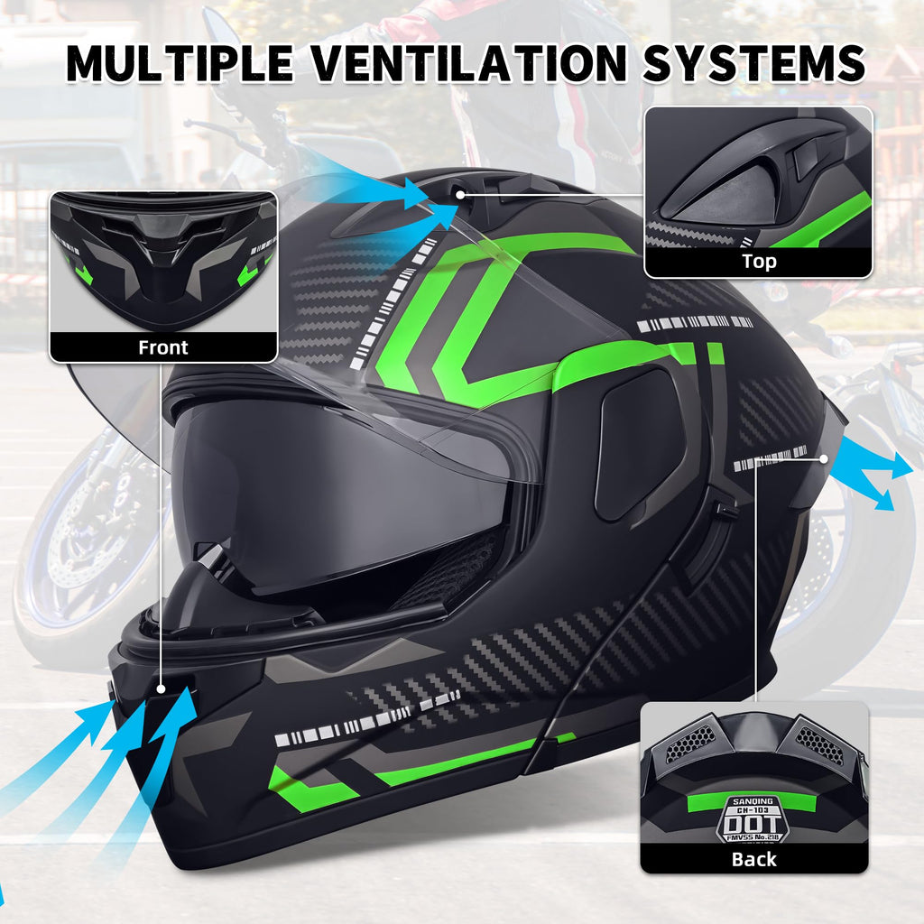 Flip-Up Full Face Motorcycle Helmet S268