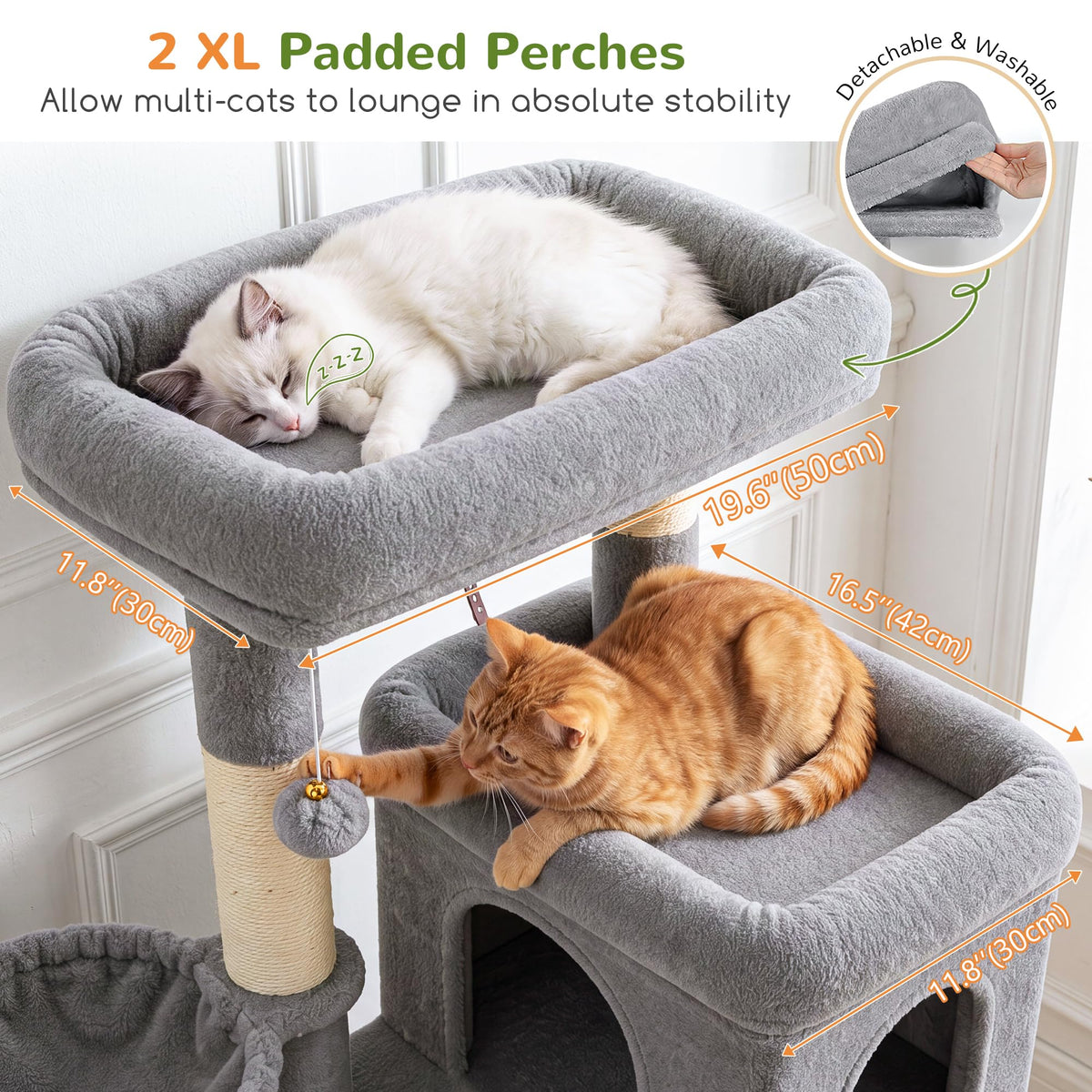 70 inch Light Grey Cat Tree Condos U786571