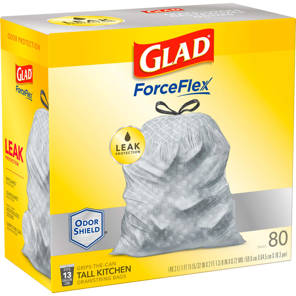 13 Gallon Unscented Tall Kitchen Drawstring Trash Bags 76 Count Q176