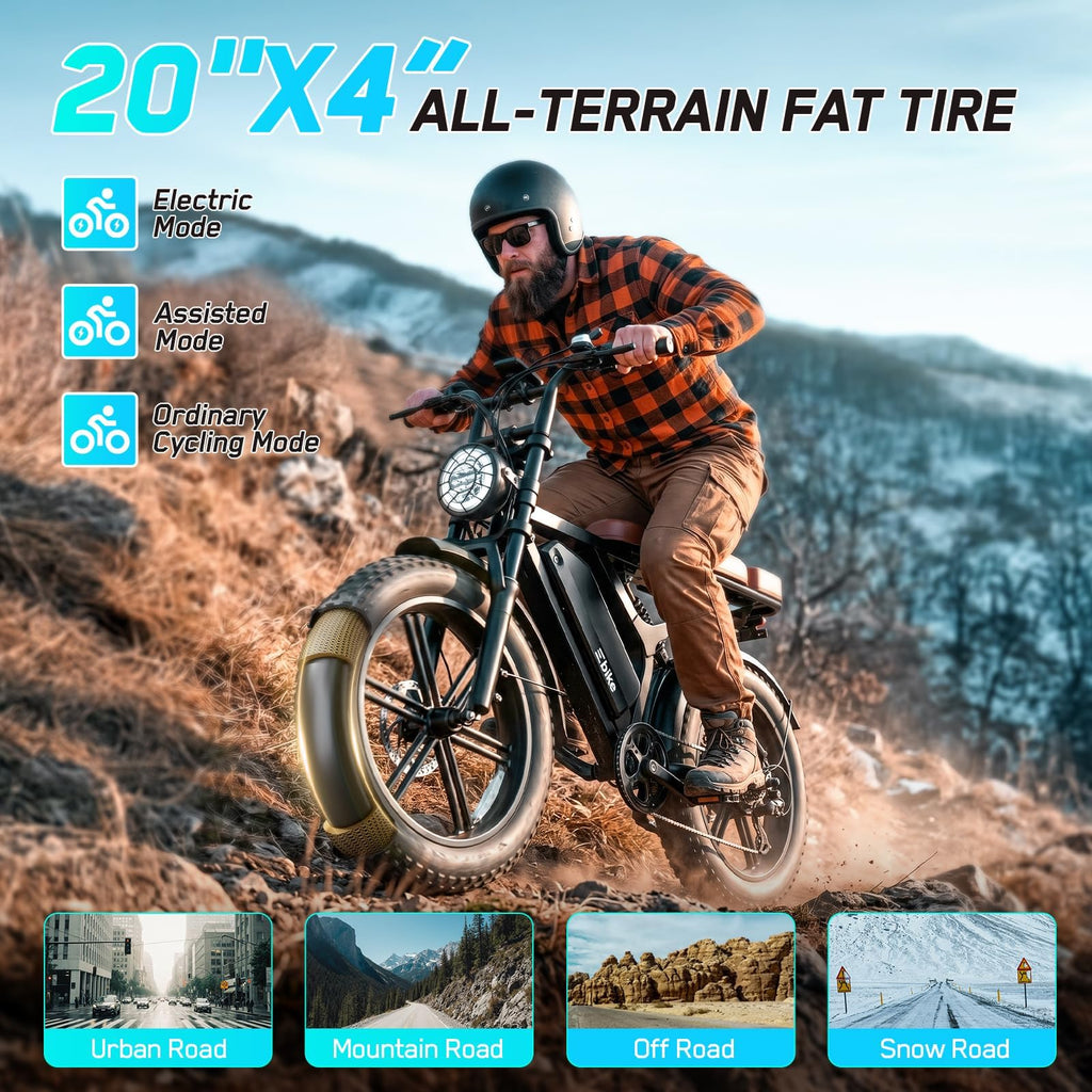 Electric Bike 48V 15 Ah Battery 2000W Peak Motor 28MPH V621354