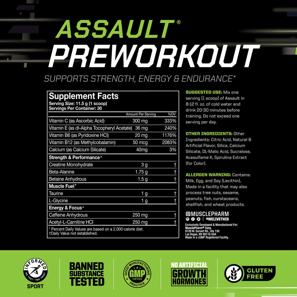 Blue Raspberry PreWorkout Powder 30 Servings Z8886