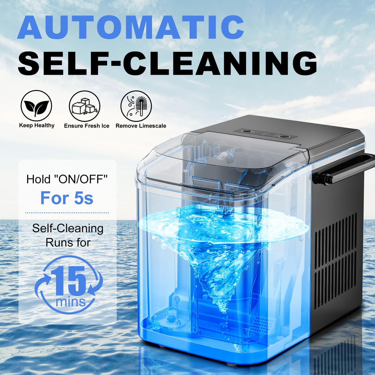Portable Countertop Ice Maker Machine with Handle Q4889
