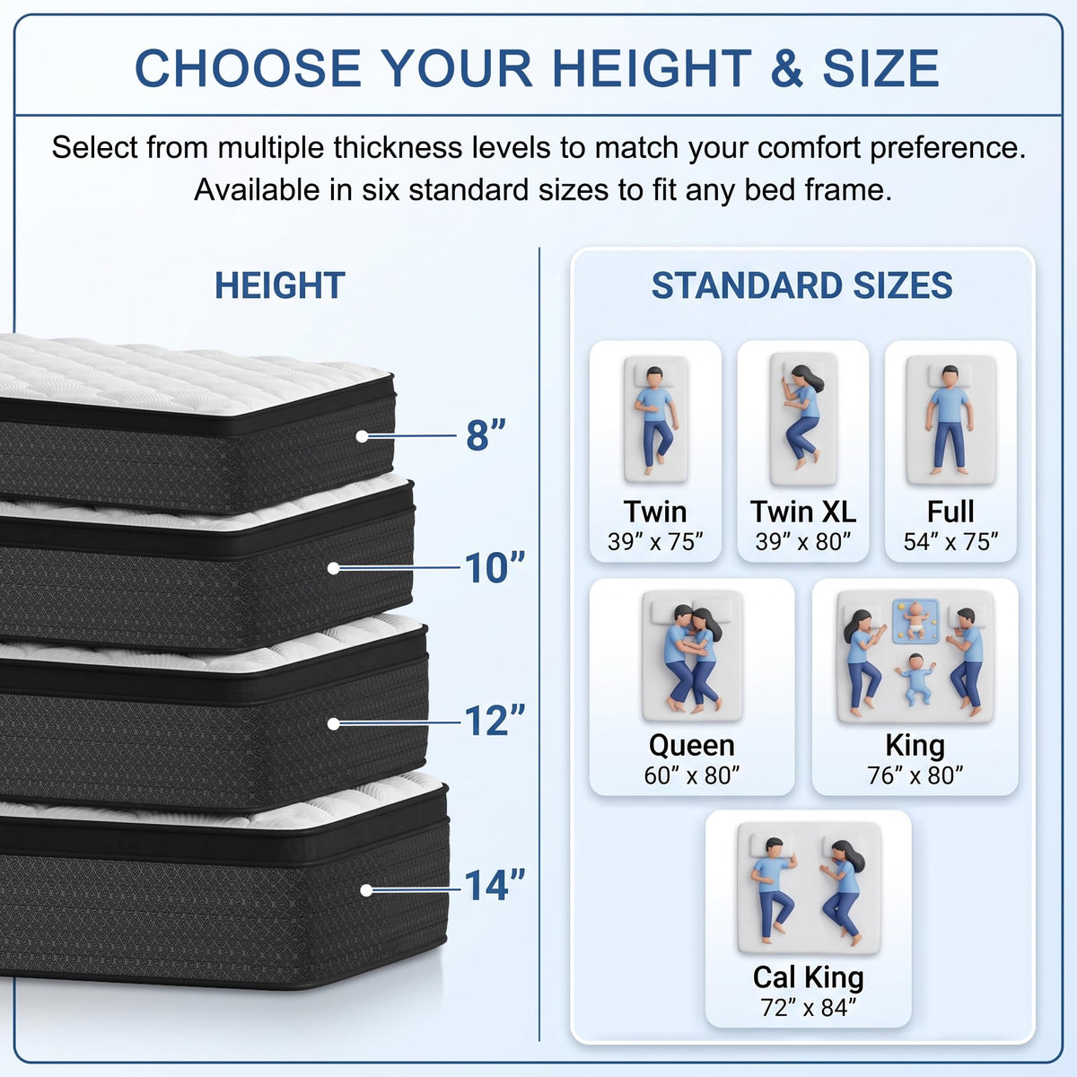 Full Size 12" Hybrid Memory Foam Mattress R6833