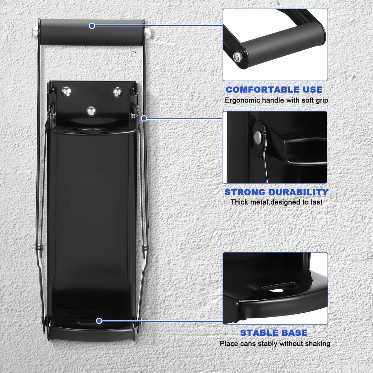 Wall Mounted Stainless Steel Can Crusher with Bottle Opener J54826