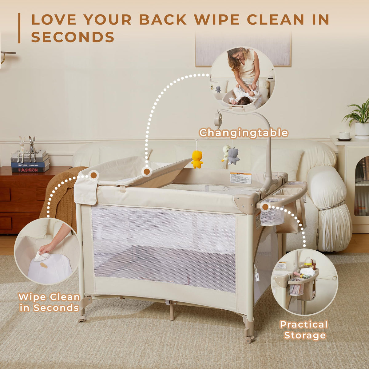 Pack and Play with Baby Bassinet K2312